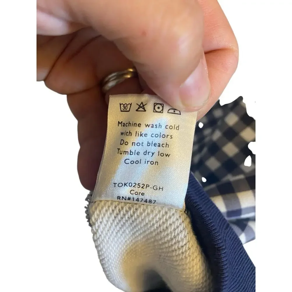 Draper James 1X Womens Natalie Sweatshirt Nassau Navy Gingham Classic Nautical - Picture 7 of 14